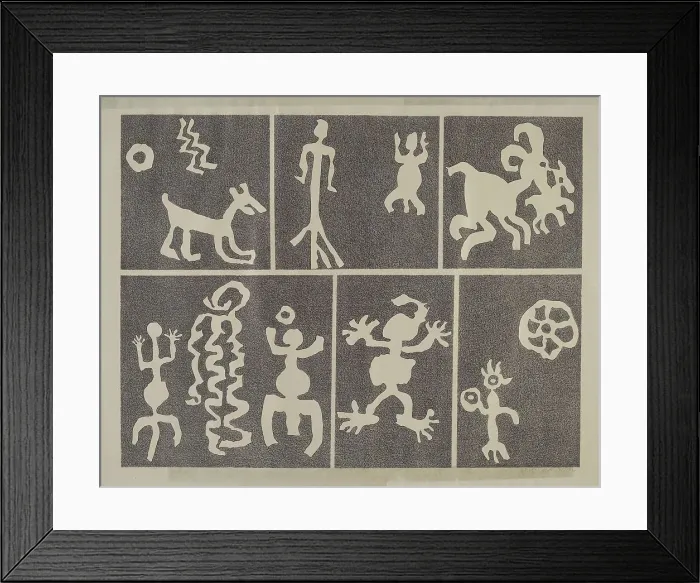 Framed Print : Petroglyph Design, 1935 / 1942. Creator: Lala Eve Rivol Framed Print : Petroglyph Design, 1935 / 1942. Creator: Lala Eve Rivol