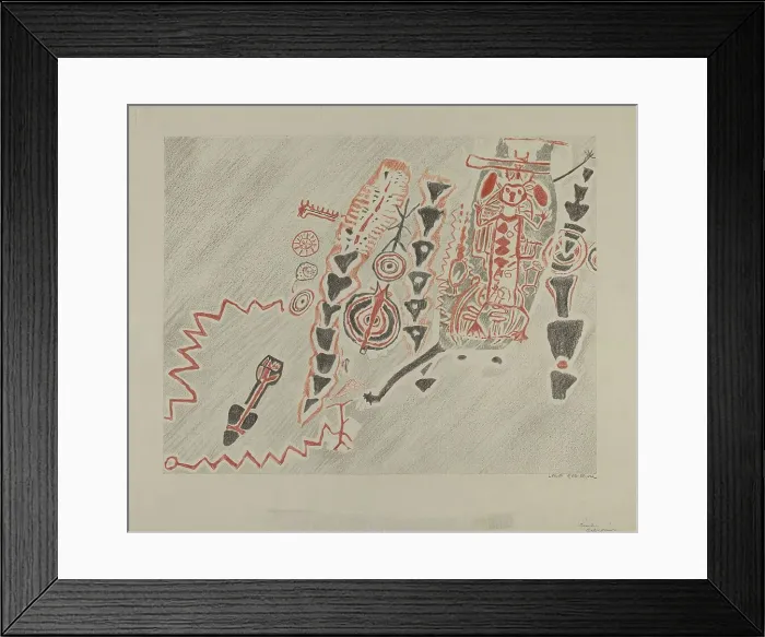 Framed Print : Petroglyphs - Human Figures, 1935 / 1942. Creator: Lala Eve Rivol
