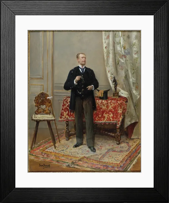 Framed Print : Portrait of Edmond Taigny (1828-1906), historian and collector, c1890. Creator: Jean Beraud Framed Print : Portrait of Edmond Taigny (1828-1906), historian and collector, c1890. Creator: Jean Beraud