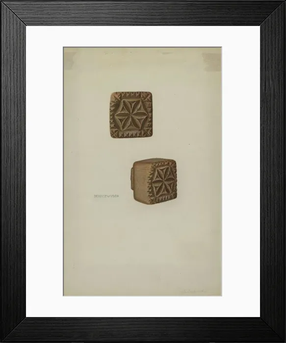 Framed Print : Pa. German Butter Mold, c. 1941. Creator: Henry Zwysen Framed Print : Pa. German Butter Mold, c. 1941. Creator: Henry Zwysen