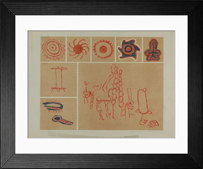 Framed Print : Petroglyph, 1935 / 1942. Creator: Lala Eve Rivol Framed Print : Petroglyph, 1935 / 1942. Creator: Lala Eve Rivol