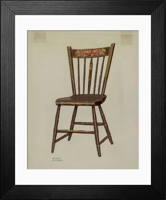 Framed Print : Pa. German Chair, c. 1941. Creator: Henry Zwysen Framed Print : Pa. German Chair, c. 1941. Creator: Henry Zwysen