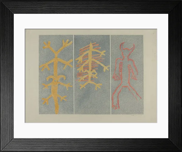 Framed Print : Petroglyph Design, 1935 / 1942. Creator: Lala Eve Rivol Framed Print : Petroglyph Design, 1935 / 1942. Creator: Lala Eve Rivol