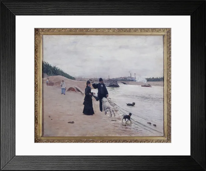 Framed Print : The banks of the Seine, c1880. Creator: Jean Beraud Framed Print : The banks of the Seine, c1880. Creator: Jean Beraud
