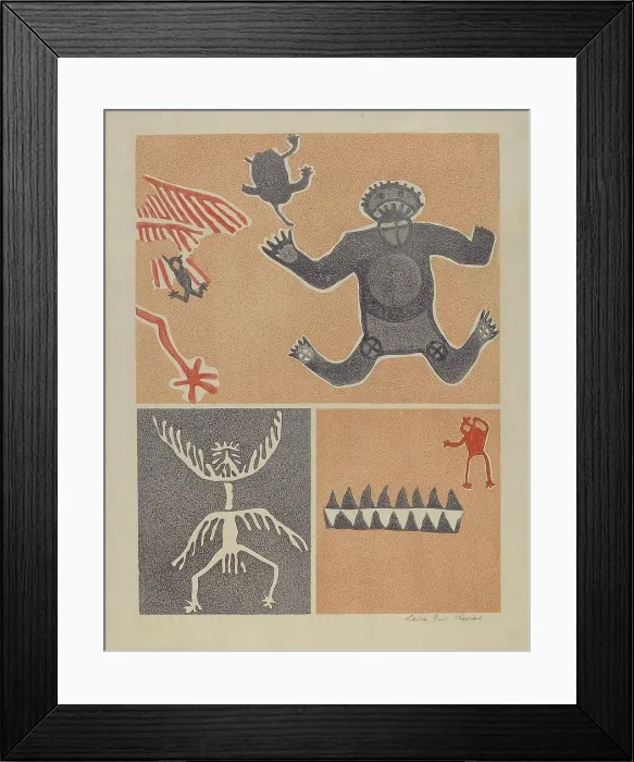 Framed Print : Petroglyph - Human Figures, 1935 / 1942. Creator: Lala Eve Rivol Framed Print : Petroglyph - Human Figures, 1935 / 1942. Creator: Lala Eve Rivol
