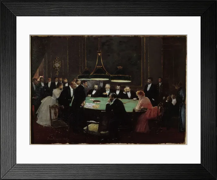 Framed Print : The games room, 1889. Creator: Jean Beraud Framed Print : The games room, 1889. Creator: Jean Beraud