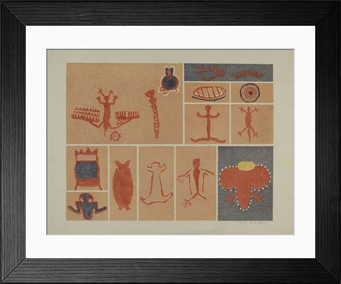 Framed Print : Petroglyph - Human Figures, 1935 / 1942. Creator: Lala Eve Rivol Framed Print : Petroglyph - Human Figures, 1935 / 1942. Creator: Lala Eve Rivol