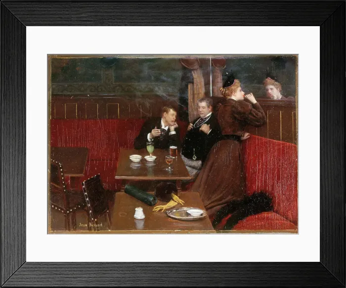 Framed Print : Three characters in a cafe, c1890. Creator: Jean Beraud Framed Print : Three characters in a cafe, c1890. Creator: Jean Beraud