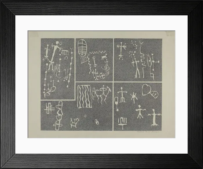 Framed Print : Petroglyph, 1935 / 1942. Creator: Lala Eve Rivol Framed Print : Petroglyph, 1935 / 1942. Creator: Lala Eve Rivol