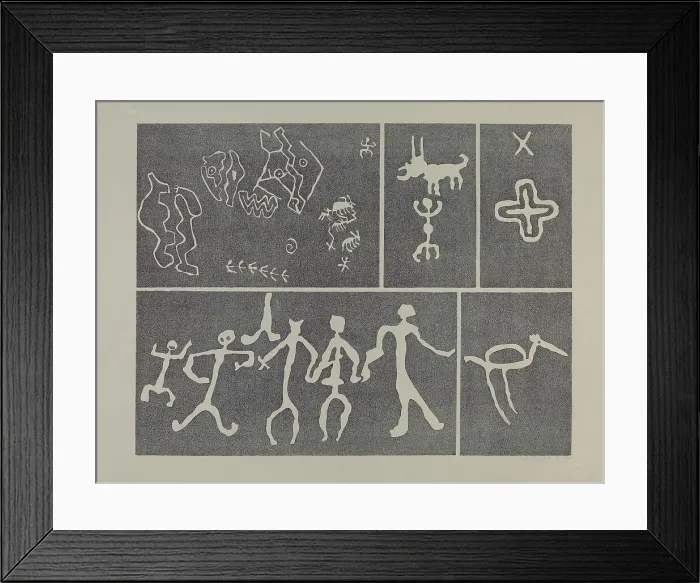 Framed Print : Petroglyph - Animal, 1935 / 1942. Creator: Lala Eve Rivol