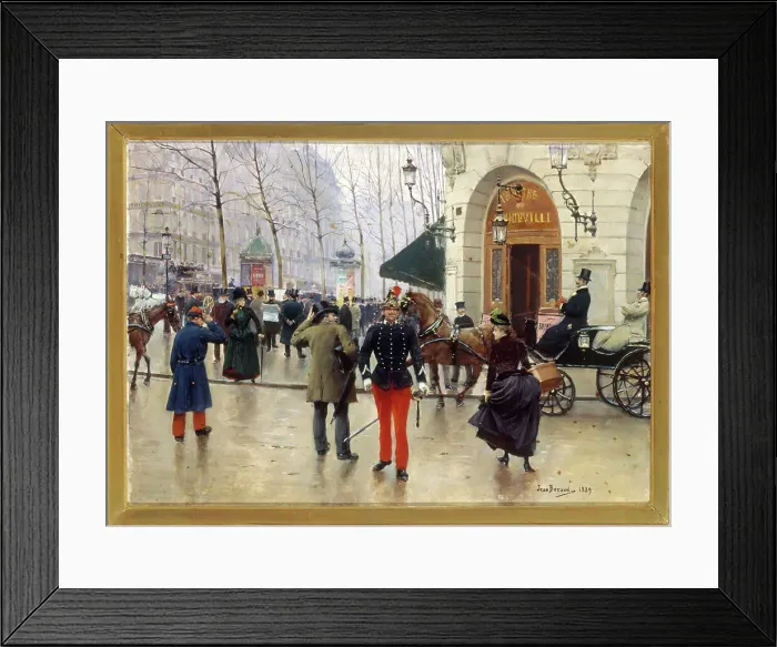 Framed Print : Vaudeville theatre, 1889. Creator: Jean Beraud Framed Print : Vaudeville theatre, 1889. Creator: Jean Beraud
