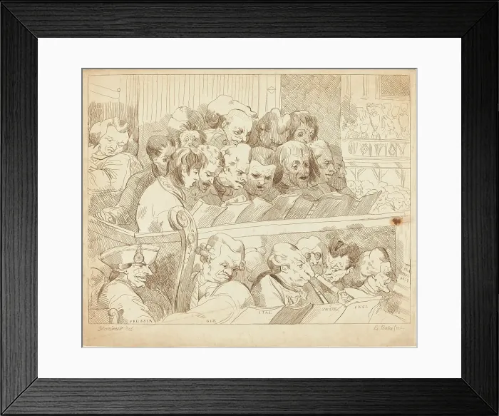 Framed Print : A Choral Band, c. 1784. Creator: Lydia Bates