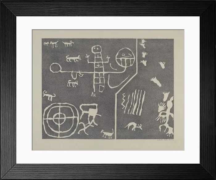 Framed Print : Petroglyph, 1935 / 1942. Creator: Lala Eve Rivol Framed Print : Petroglyph, 1935 / 1942. Creator: Lala Eve Rivol