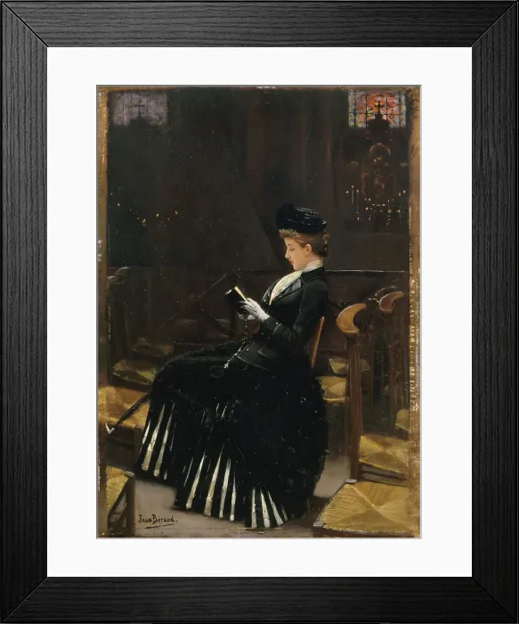 Framed Print : Woman in prayer, c1885. Creator: Jean Beraud Framed Print : Woman in prayer, c1885. Creator: Jean Beraud