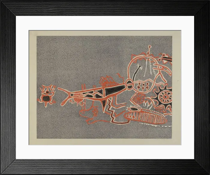 Framed Print : Petroglyph - Human Figures, 1935 / 1942. Creator: Lala Eve Rivol Framed Print : Petroglyph - Human Figures, 1935 / 1942. Creator: Lala Eve Rivol
