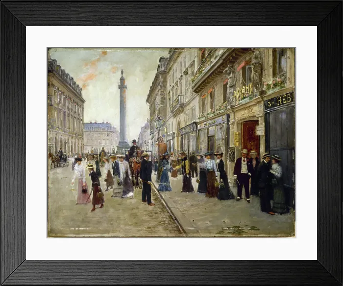 Framed Print : Workers leaving the Maison Paquin, c1900. Creator: Jean Beraud Framed Print : Workers leaving the Maison Paquin, c1900. Creator: Jean Beraud
