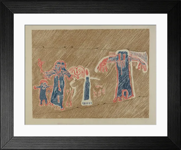 Framed Print : Petroglyph - Human Figures, 1935 / 1942. Creator: Lala Eve Rivol Framed Print : Petroglyph - Human Figures, 1935 / 1942. Creator: Lala Eve Rivol