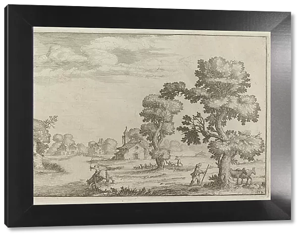 Lakeside Village with Herdsmen, 1638. Creator: Ercole Bazicaluva