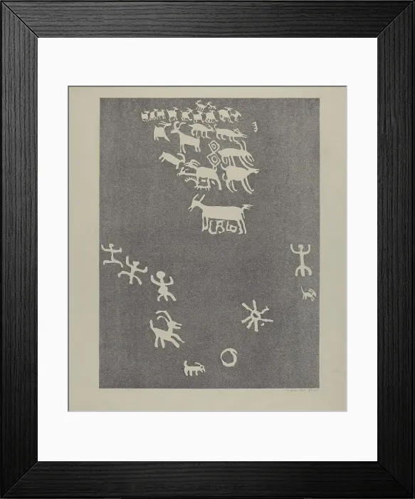 Framed Print : Petroglyph, 1935 / 1942. Creator: Lala Eve Rivol Framed Print : Petroglyph, 1935 / 1942. Creator: Lala Eve Rivol