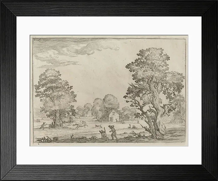 Framed Print : Landscape with Runaway Horses, 1638. Creator: Ercole Bazicaluva Framed Print : Landscape with Runaway Horses, 1638. Creator: Ercole Bazicaluva