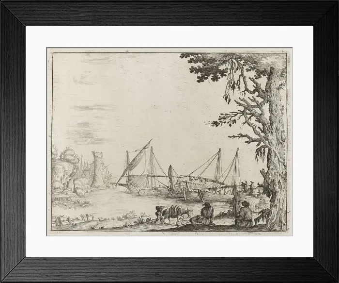 Framed Print : Seaport with Anchored Vessels, 1638. Creator: Ercole Bazicaluva Framed Print : Seaport with Anchored Vessels, 1638. Creator: Ercole Bazicaluva