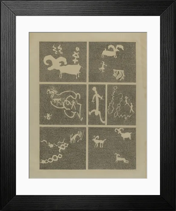 Framed Print : Petroglyph, 1935 / 1942. Creator: Lala Eve Rivol