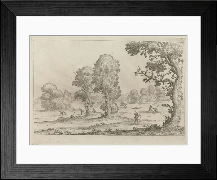 Framed Print : Men Fighting in a Landscape, 1638. Creator: Ercole Bazicaluva Framed Print : Men Fighting in a Landscape, 1638. Creator: Ercole Bazicaluva