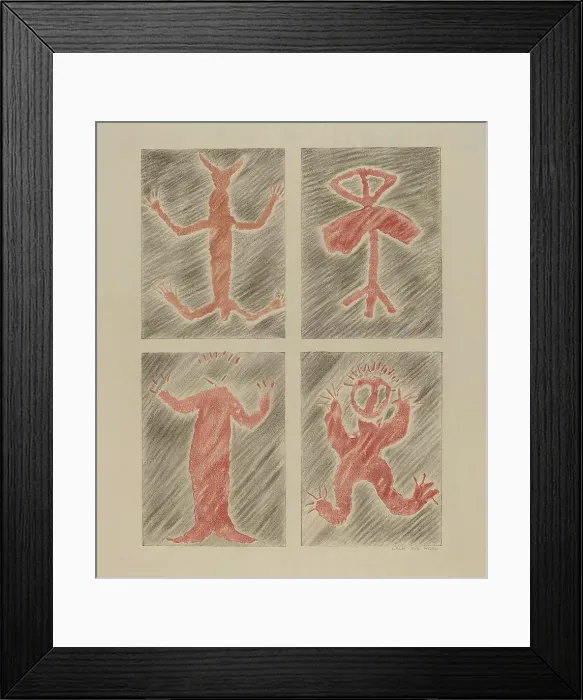 Framed Print : Petroglyph Design, 1935 / 1942. Creator: Lala Eve Rivol Framed Print : Petroglyph Design, 1935 / 1942. Creator: Lala Eve Rivol