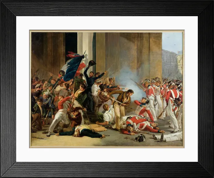 Framed Print : Capture of the Louvre, July 29, 1830; massacre of the Swiss guards, c1832. Creator: Jean Louis Bezard Framed Print : Capture of the Louvre, July 29, 1830; massacre of the Swiss guards, c1832. Creator: Jean Louis Bezard