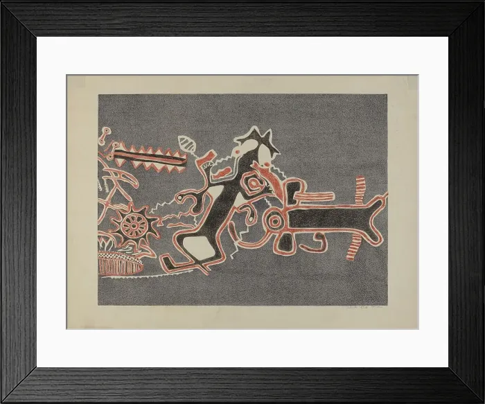 Framed Print : Petroglyph Design, 1935 / 1942. Creator: Lala Eve Rivol Framed Print : Petroglyph Design, 1935 / 1942. Creator: Lala Eve Rivol