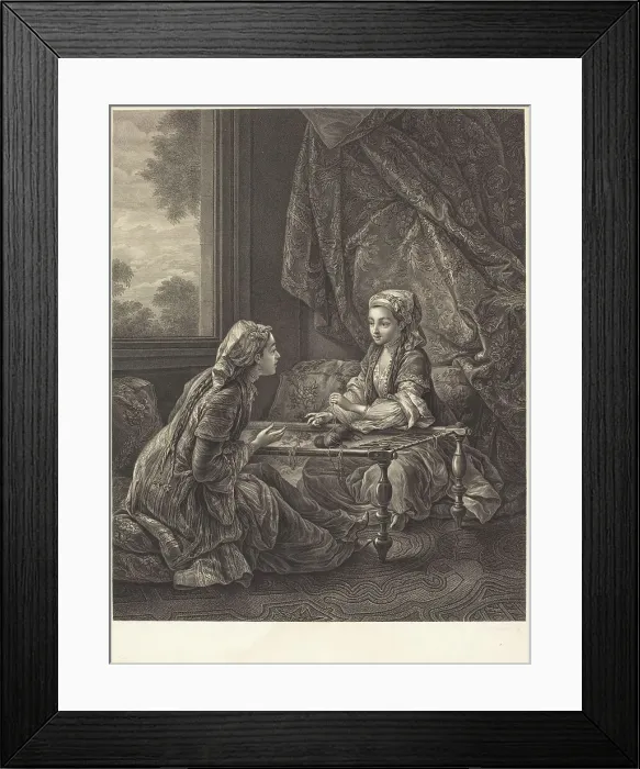 Framed Print : La Confidence, c. 1774 / 1775. Creator: Jacques Firmin Beauvarlet Framed Print : La Confidence, c. 1774 / 1775. Creator: Jacques Firmin Beauvarlet