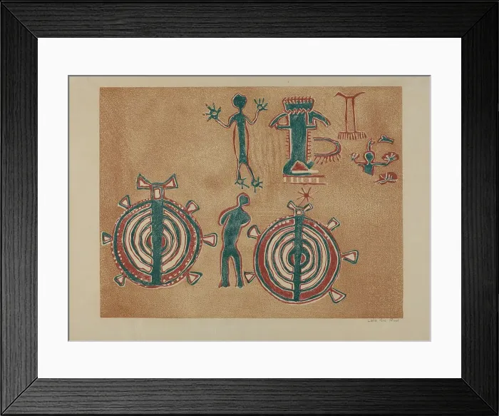 Framed Print : Petroglyph Design, 1935 / 1942. Creator: Lala Eve Rivol Framed Print : Petroglyph Design, 1935 / 1942. Creator: Lala Eve Rivol
