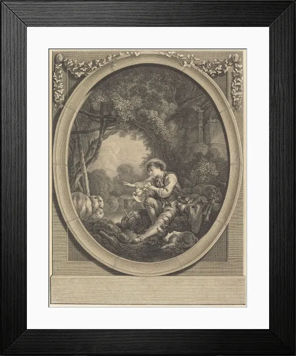 Framed Print : Le Départ du Courrier. Creator: Jacques Firmin Beauvarlet Framed Print : Le Départ du Courrier. Creator: Jacques Firmin Beauvarlet