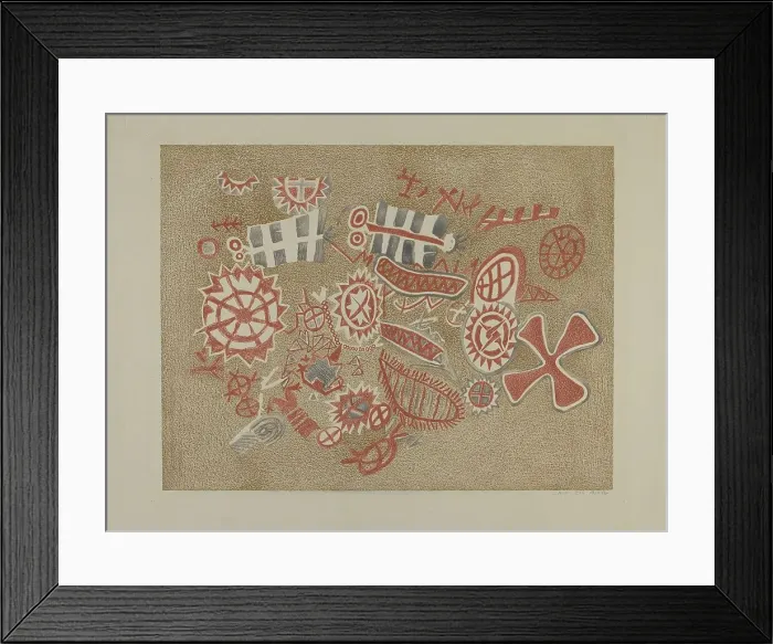 Framed Print : Petroglyphs, 1935 / 1942. Creator: Lala Eve Rivol Framed Print : Petroglyphs, 1935 / 1942. Creator: Lala Eve Rivol