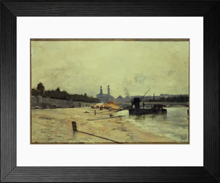 Framed Print : Pont de l'Alma (Alma Bridge) and the old Trocadero seen from the Quai d'Orsay, c1880. Creator: Rene Billotte Framed Print : Pont de l'Alma (Alma Bridge) and the old Trocadero seen from the Quai d'Orsay, c1880. Creator: Rene Billotte