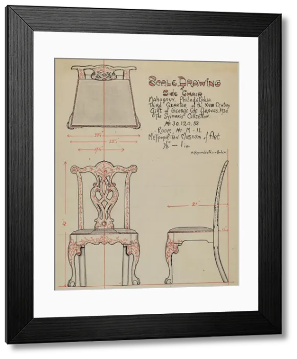 Framed Print : Side Chair, 1936. Creator: M. Rosenshield-von-Paulin Framed Print : Side Chair, 1936. Creator: M. Rosenshield-von-Paulin