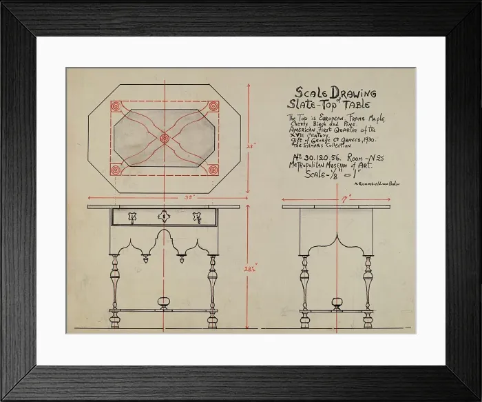 Framed Print : Slate-top Table, c. 1940. Creator: M. Rosenshield-von-Paulin Framed Print : Slate-top Table, c. 1940. Creator: M. Rosenshield-von-Paulin