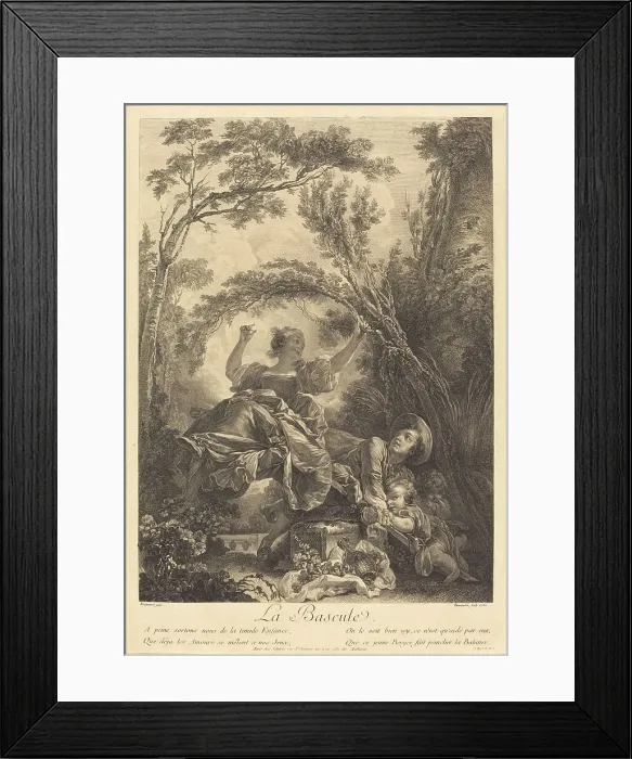Framed Print : La Bascule, 1760. Creator: Jacques Firmin Beauvarlet