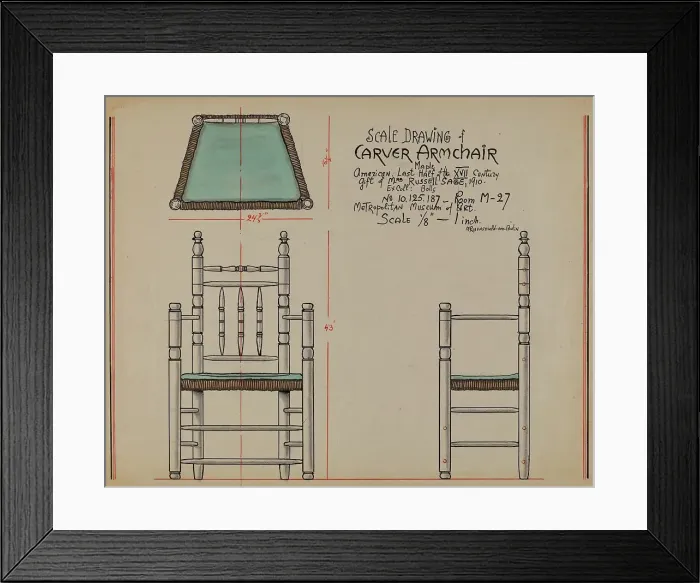 Framed Print : Carver Armchair, 1935 / 1942. Creator: M. Rosenshield-von-Paulin Framed Print : Carver Armchair, 1935 / 1942. Creator: M. Rosenshield-von-Paulin