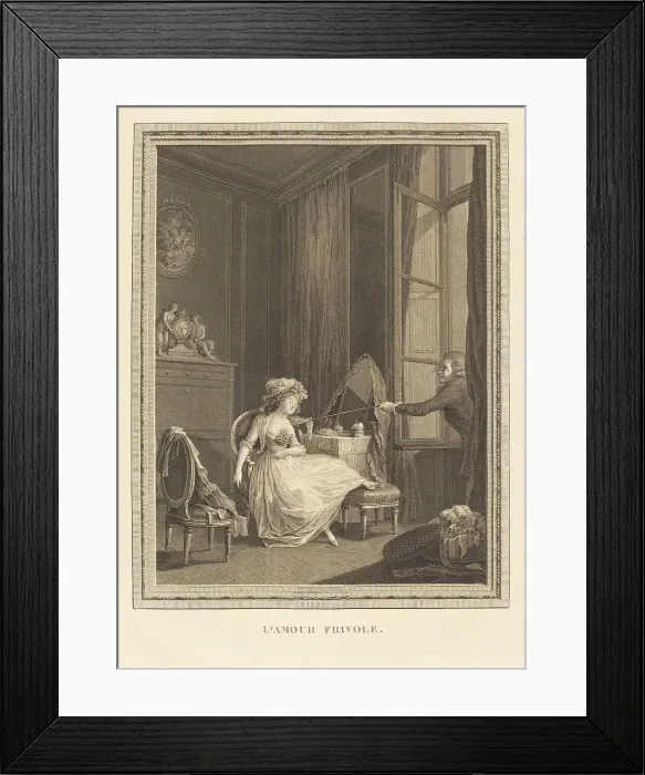 Framed Print : L'amour frivole. Creator: Jacques Firmin Beauvarlet Framed Print : L'amour frivole. Creator: Jacques Firmin Beauvarlet