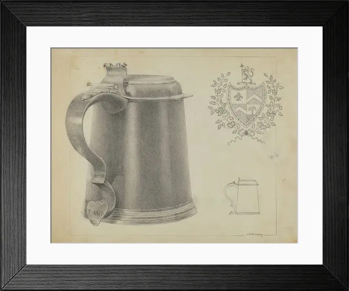 Framed Print : Silver Tankard, c. 1936. Creator: Joseph Rothenberg Framed Print : Silver Tankard, c. 1936. Creator: Joseph Rothenberg