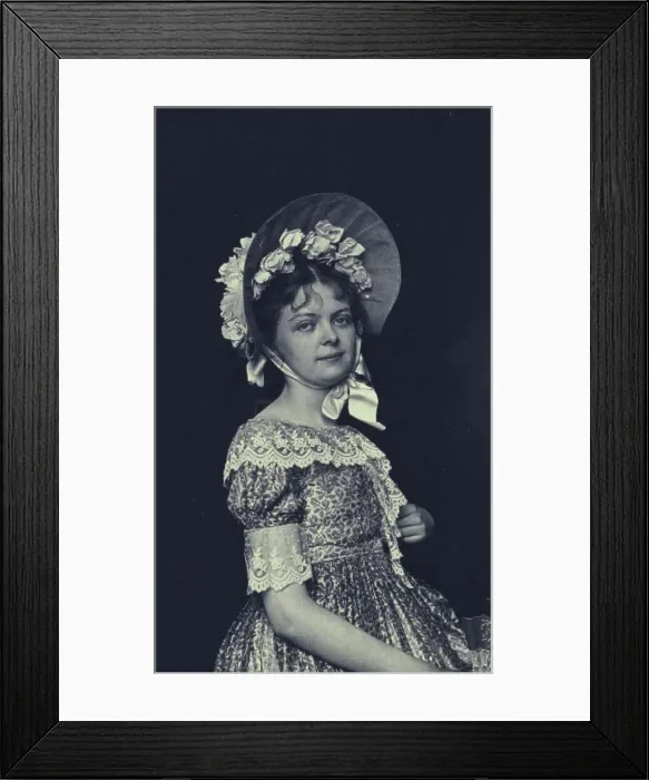Framed Print : Woman wearing a bonnet, c1900. Creator: Emily G Mew Framed Print : Woman wearing a bonnet, c1900. Creator: Emily G Mew