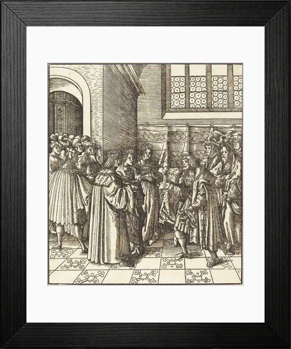 Framed Print : A Legation before a King, near Him Two Women Standing, 1514 / 1516. Creator: Leonhard Beck Framed Print : A Legation before a King, near Him Two Women Standing, 1514 / 1516. Creator: Leonhard Beck