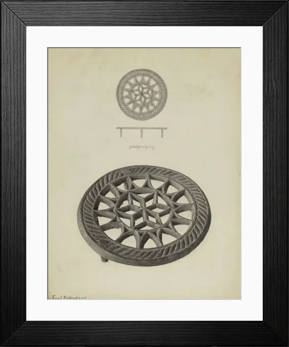 Framed Print : Trivet, c. 1937. Creator: Joseph Rothenberg Framed Print : Trivet, c. 1937. Creator: Joseph Rothenberg