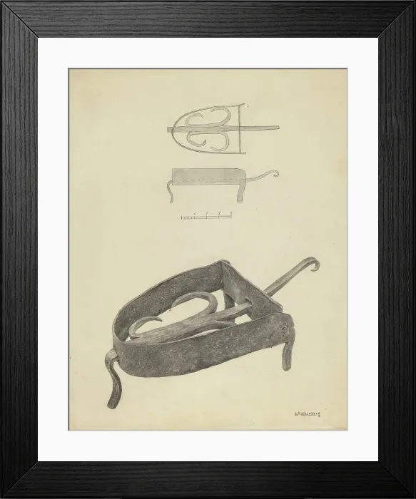 Framed Print : Flat Iron Holder, c. 1938. Creator: Joseph Rothenberg Framed Print : Flat Iron Holder, c. 1938. Creator: Joseph Rothenberg