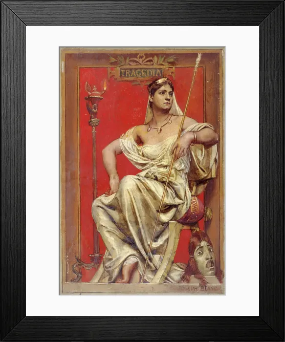 Framed Print : Portrait of Adeline Dudlay (1858-1934), in allegory of tragedy, c1885. Creator: Joseph Blanc Framed Print : Portrait of Adeline Dudlay (1858-1934), in allegory of tragedy, c1885. Creator: Joseph Blanc