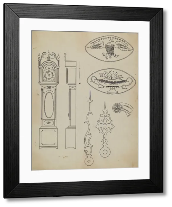Framed Print : Clock, 1935 / 1942. Creator: Joseph Rothenberg