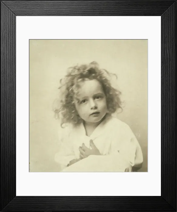 Framed Print : Portrait of a young girl with tousled hair, c1900. Creator: Misses Selby Framed Print : Portrait of a young girl with tousled hair, c1900. Creator: Misses Selby