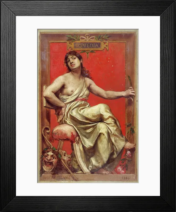 Framed Print : Portrait of Julia Bartet (1854-1941), in allegory of comedy, 1885. Creator: Joseph Blanc Framed Print : Portrait of Julia Bartet (1854-1941), in allegory of comedy, 1885. Creator: Joseph Blanc