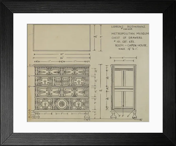 Framed Print : Chest of Drawers, c. 1938. Creator: Lorenz Rothkranz Framed Print : Chest of Drawers, c. 1938. Creator: Lorenz Rothkranz